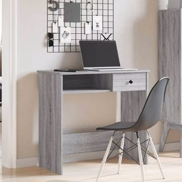 Berkfield Home Modern Grey Writing Desk, W/D/H: 80 x 40 x 75 cm – 1