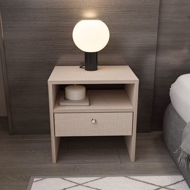 Decorotika Nova Nightstand in Beige and Grey