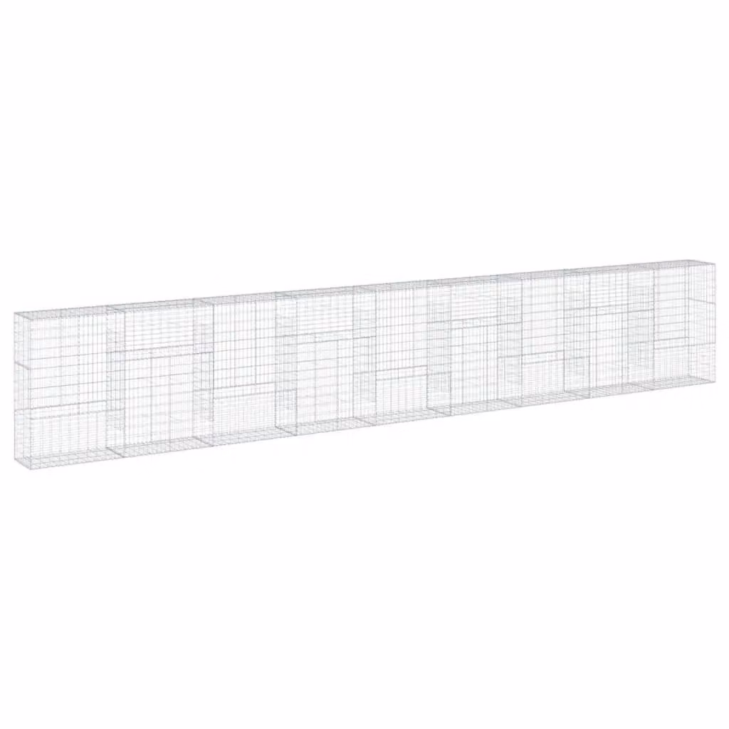 Berkfield Home Silver Galvanised Steel Gabion Basket with Cover, W/D/H: 900 x 50 x 150 cm – 2