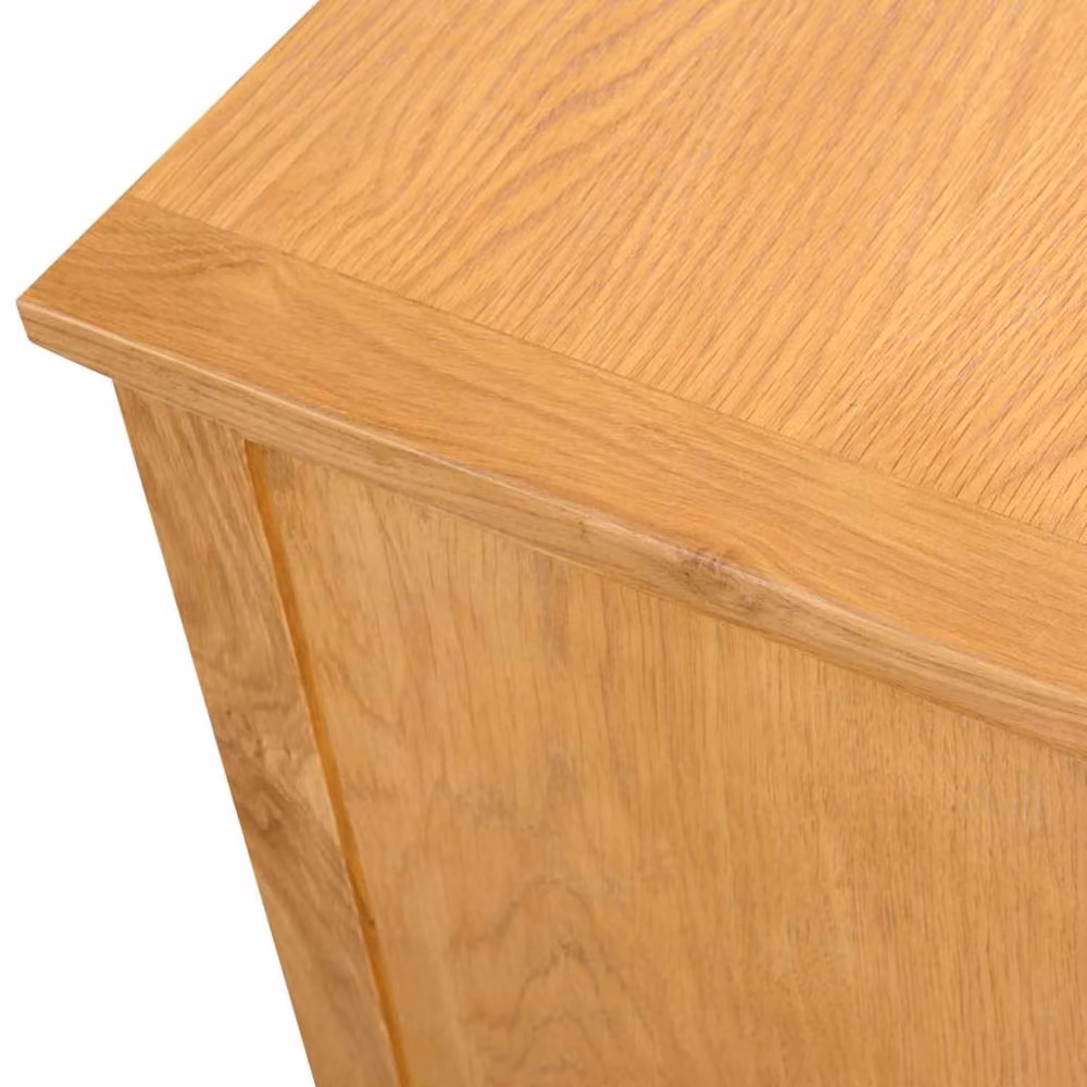 Berkfield Home Solid Oak TV Cabinet in Brown, W/D/H: 110 x 35 x 44 cm – 3