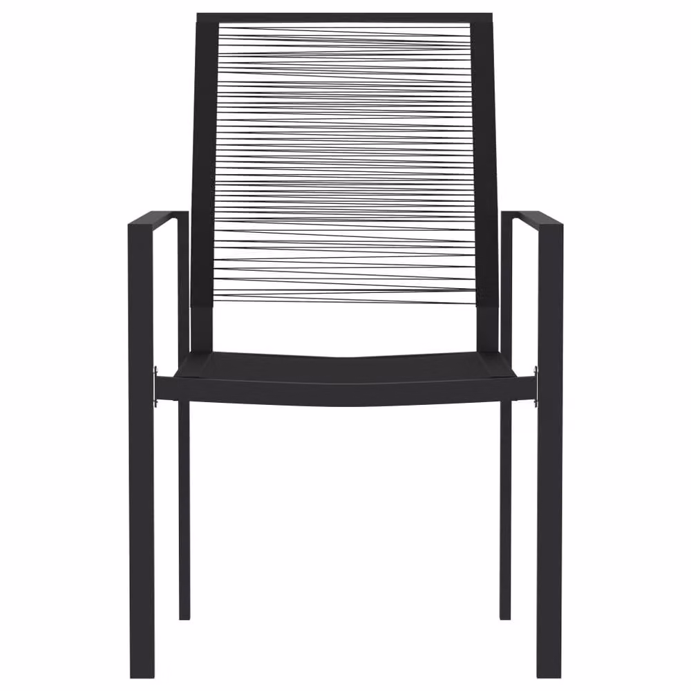 Berkfield Home 7 Piece Black Modern Garden Dining Set with Metal, Rattan and Glass – 3