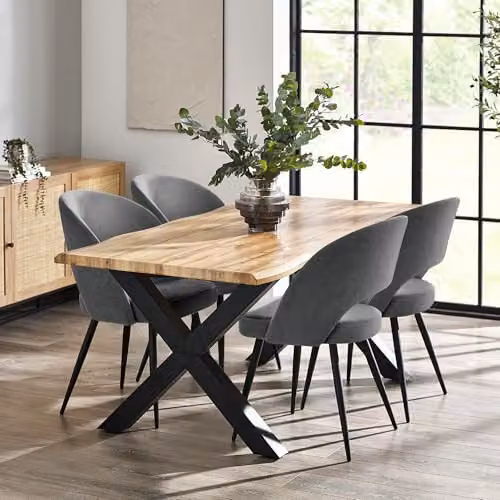 Julian Bowen Ella Set of 2 Upholstered Dining Chairs in Beige, Brown and Grey – 3