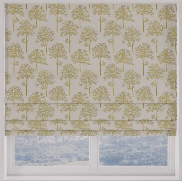 Terrys Amersham Made to Measure Blackout Roman Blind in Grey Floral Nature Pattern