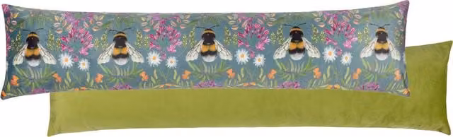 House Of Bloom Zinnia Bee Velvet Draught Excluder - Blue and Multicolour
