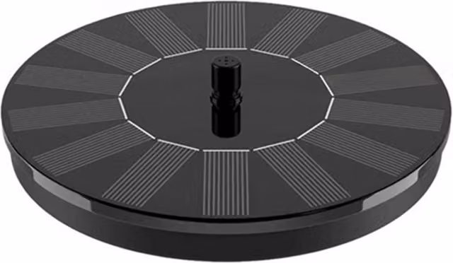Primrose Solar Powered Round Floating Water Fountain in Black