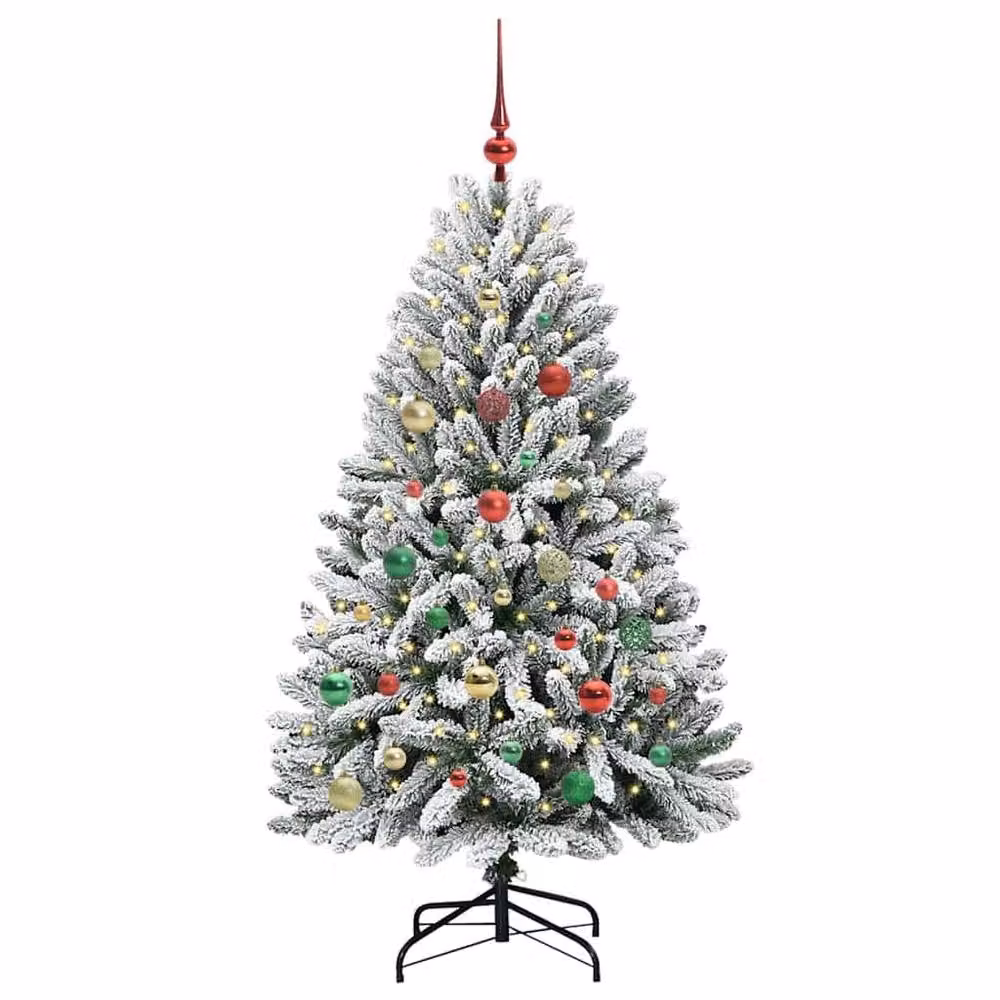 Berkfield Home Artificial Christmas Tree in Green and White, Height: 150 cm – 3