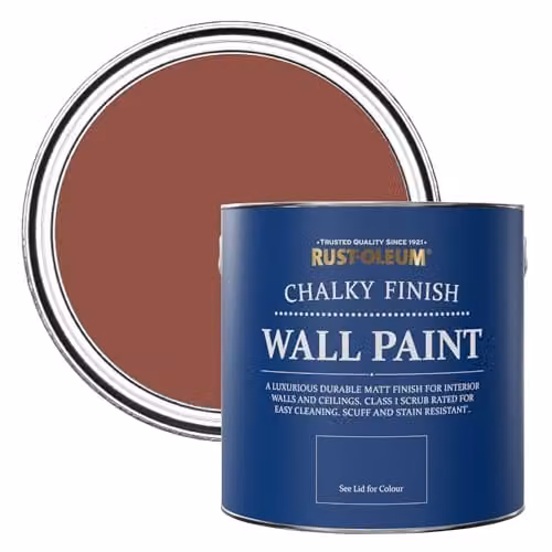Rust-Oleum Red Matt Chalky Wall Paint, Fire Brick, 2.5 l – 1