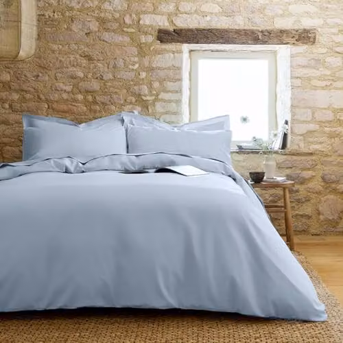 Christy Organic Cotton Percale Single Flat Sheet in Classic Blue – 3