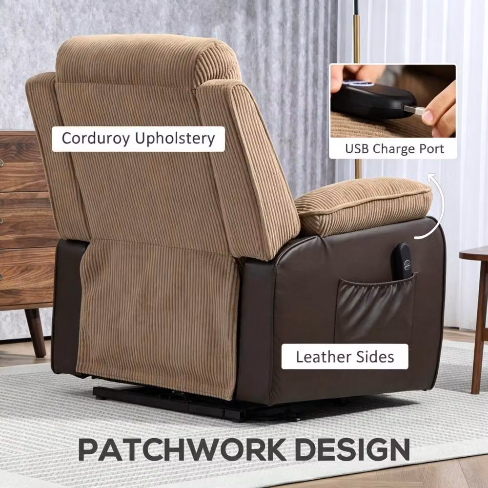 STILVORA Electric Riser Recliner Chair with USB in Brown – 5