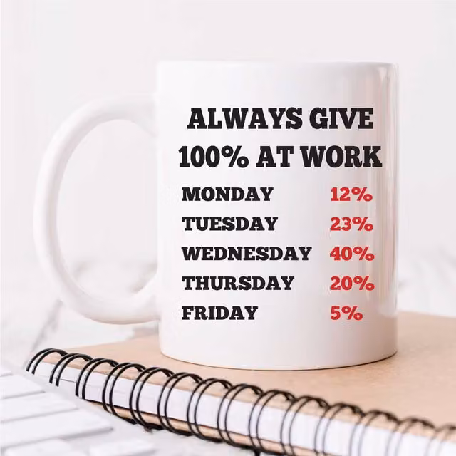 60 Second Makeover Limited Always Give 100% at Work Ceramic Mug in White