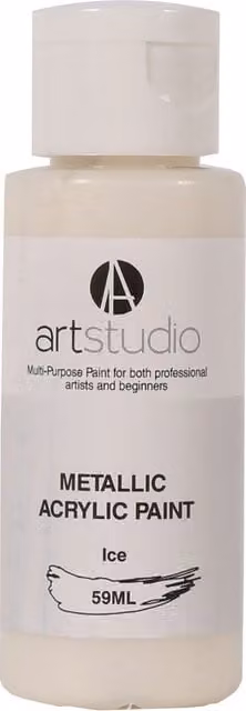Art Studio Metallic Acrylic Paint in Ice White and Silver