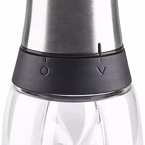 Cole & Mason Bristol Duo Oil and Vinegar Pourer Set with Drip-Free Spout and Lids, Transparent and Silver – 4