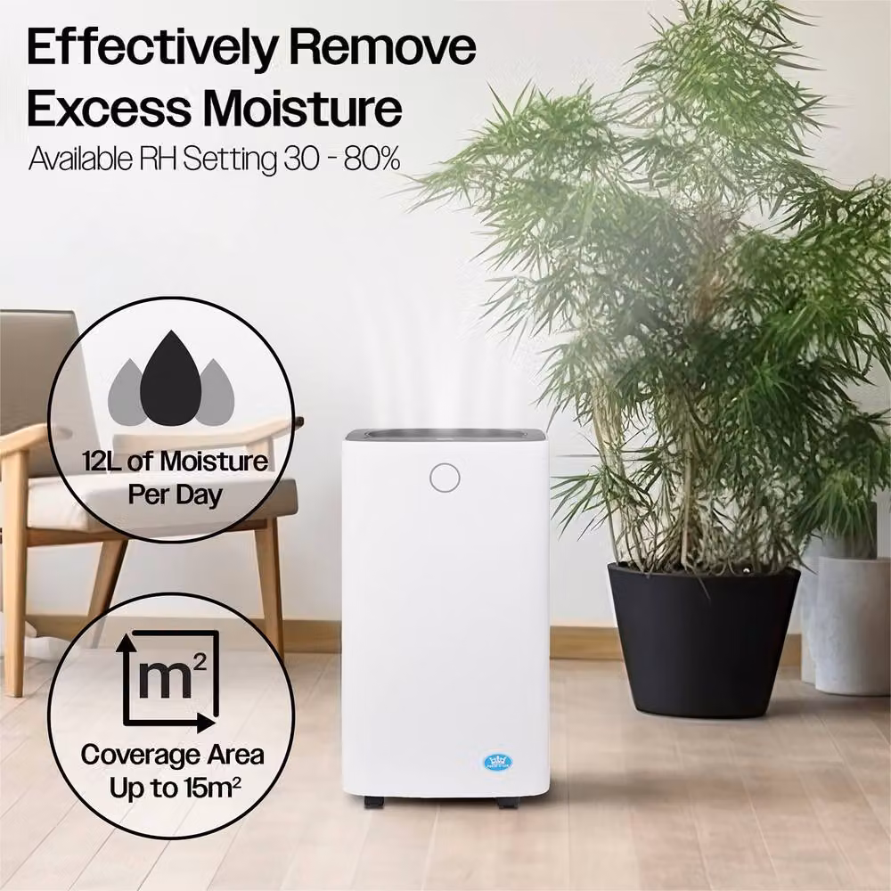 Prem-i-Air 12L Compressor Dehumidifier in White – 2
