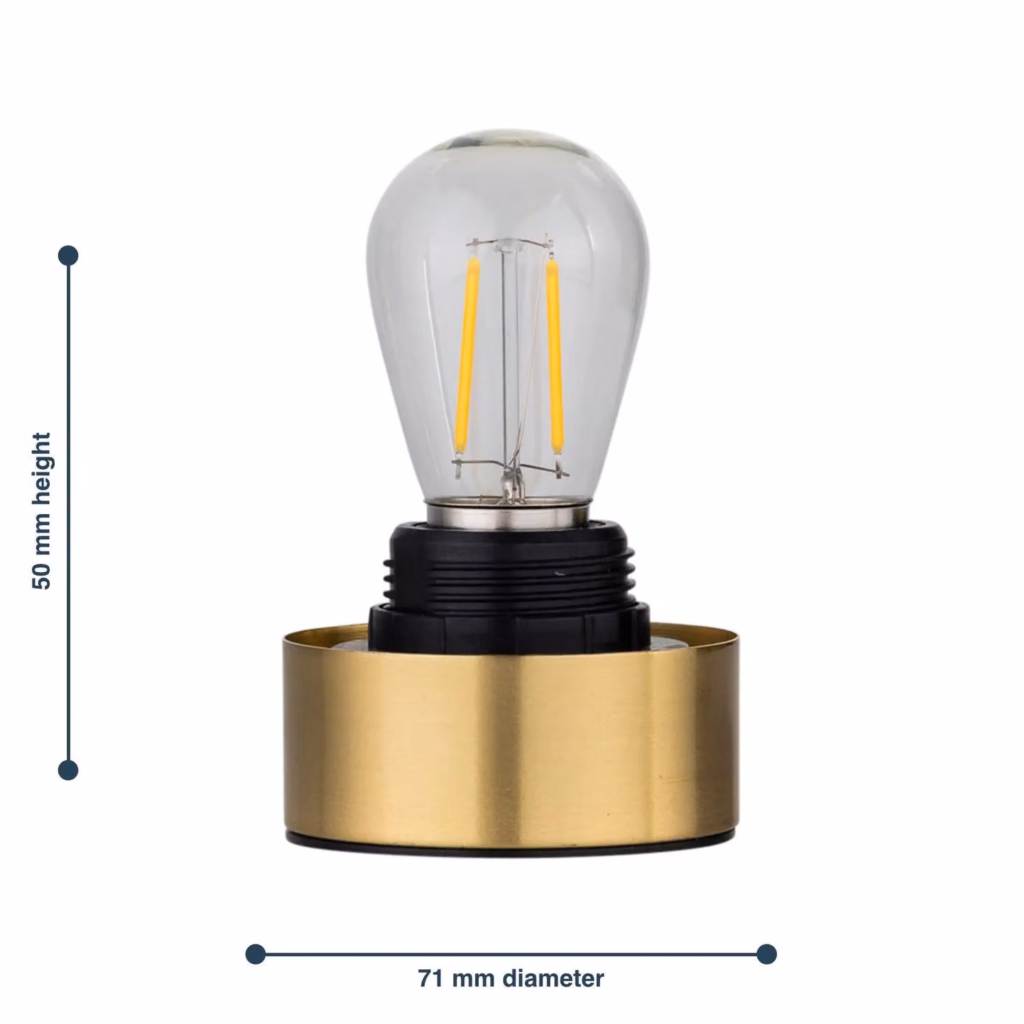 First Choice Lighting Porter Battery Operated Tabletop Lamp Base in Gold/Satin Brass – 2