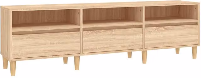 Berkfield Home Sonoma Oak TV Cabinet in Brown and Beige, W: 150 cm, D: 30 cm, H: 44.5 cm – 1