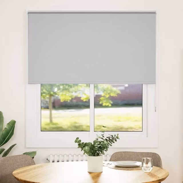 Berkfield Home Grey Blackout Roller Blind, Thermal Insulating Polyester Fabric, W: 155 cm, H: 210 cm