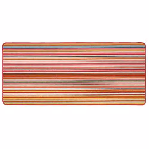 My Mat Multicolour Bright Striped Stain Resistant and Washable Runner, W: 67 cm, L: 150 cm