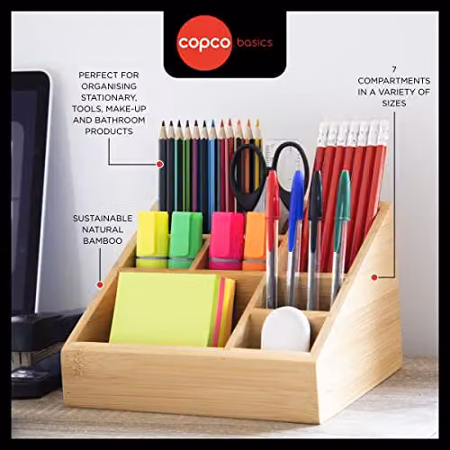Copco Bamboo Multi-Compartment Household Organiser in Brown – 2