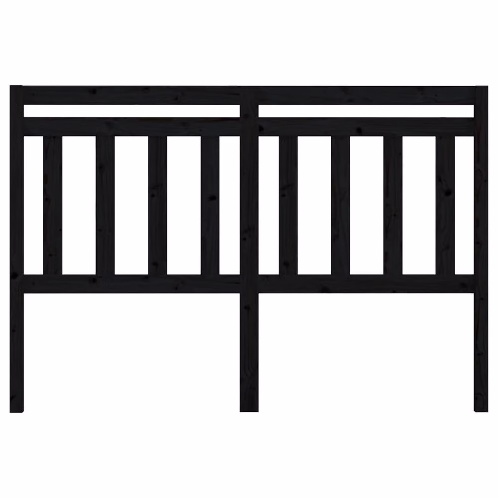 Berkfield Home Black Solid Pine Wood Bed Headboard W/D/H: 146 x 4 x 100 cm – 3