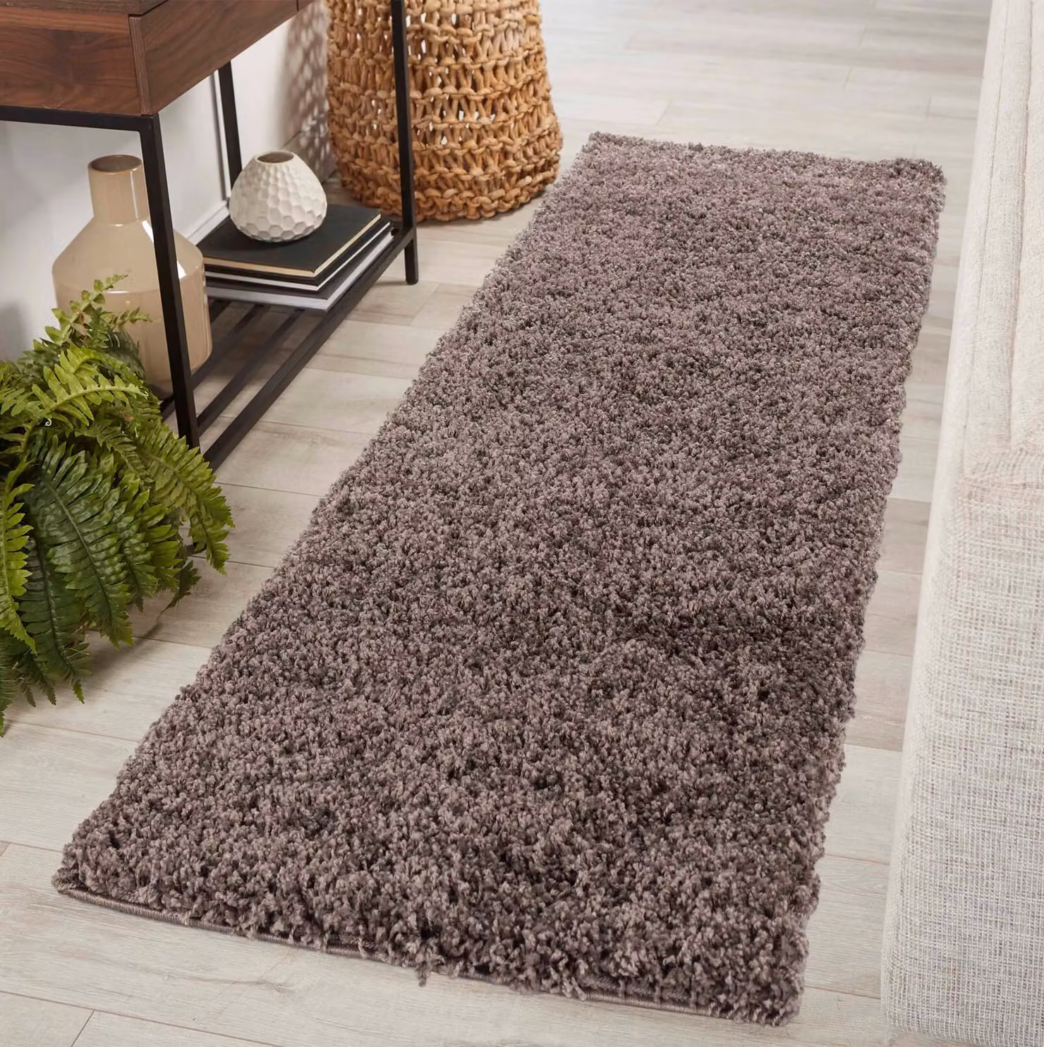 Desire Rugs Modern Elegant Soft Shaggy Round Area Rug in Beige and Brown, Diameter: 120 cm – 4