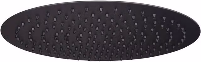 Bathroom Kingdom Matt Black Round Stainless Steel Slim Rain Overhead Shower Head with Anti-Limescale Feature