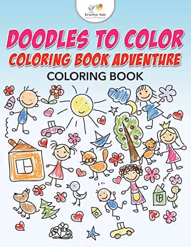 Kreative Kids Doodles to Colour Adventure Colouring Book for Children, Multicolour