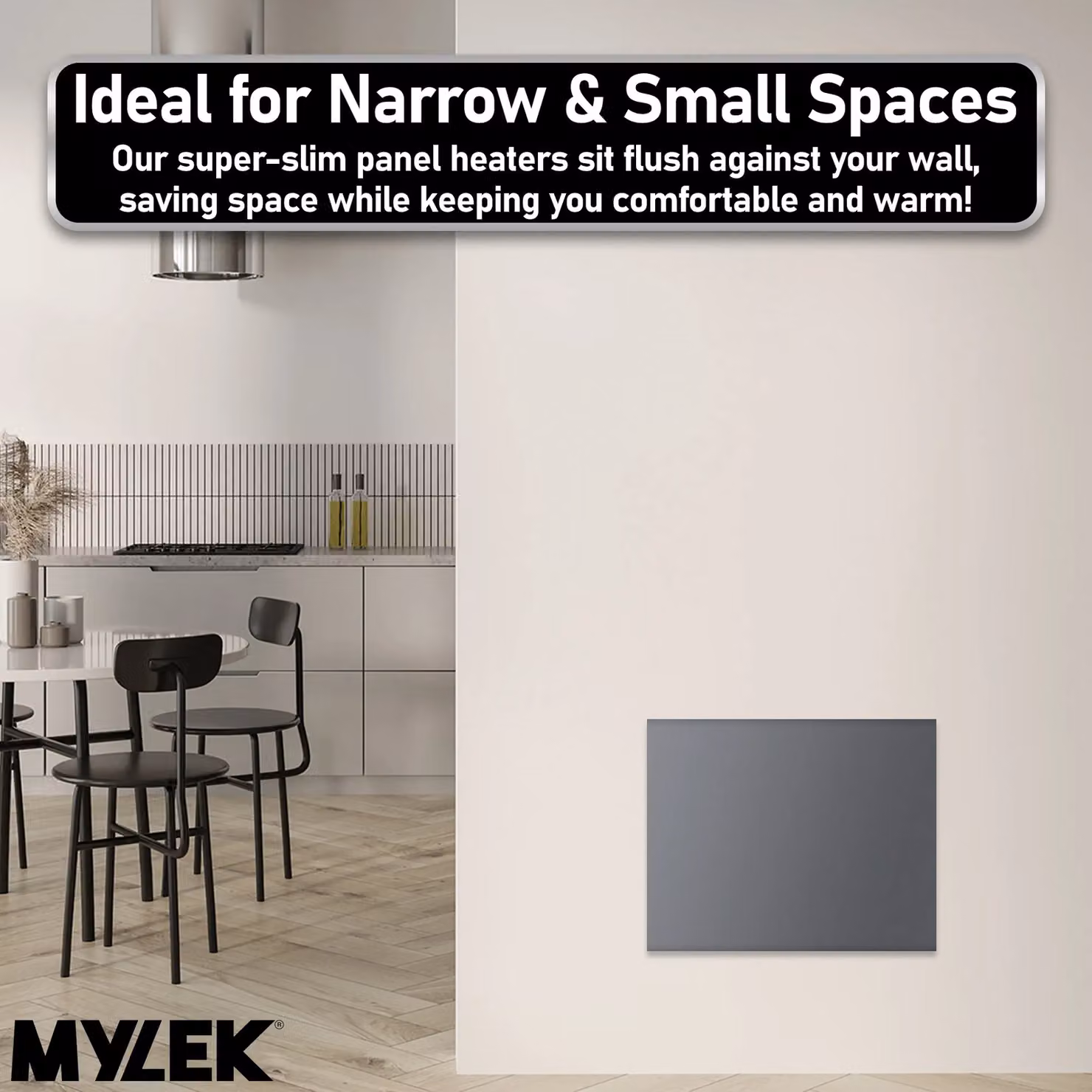 MYLEK 1000W Slimline Electric Panel Convector Heater with WiFi App Control in Anthracite – 6