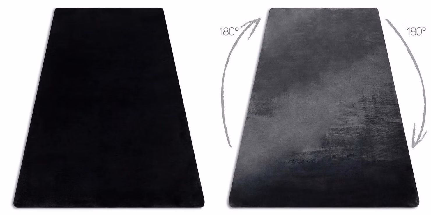 RugsX Posh Modern Black Rectangular Polyester Rug, W: 120 cm, D: 160 cm – 2