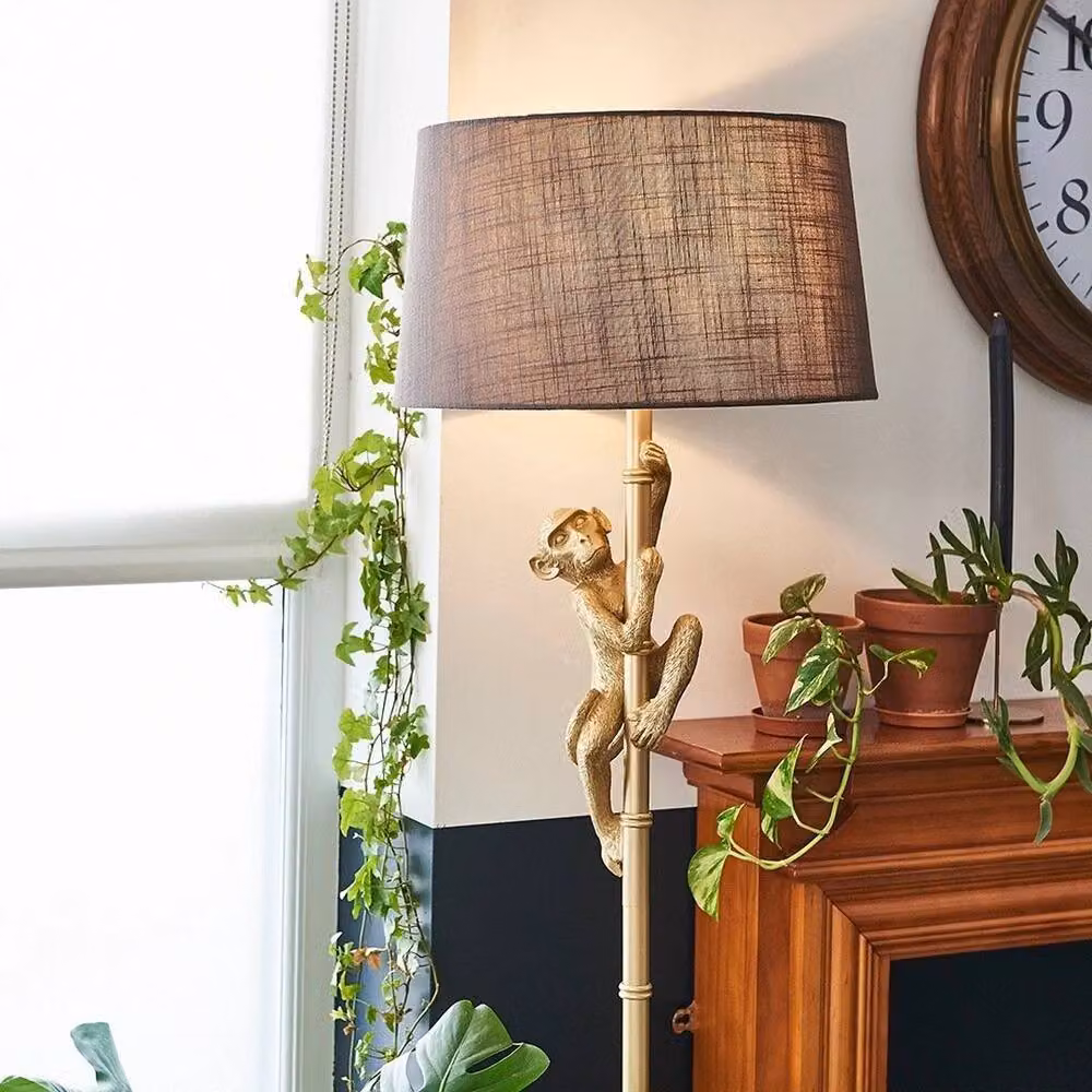 SPETLEK Modern Metal Monkey Floor Lamp Base in Gold – 3