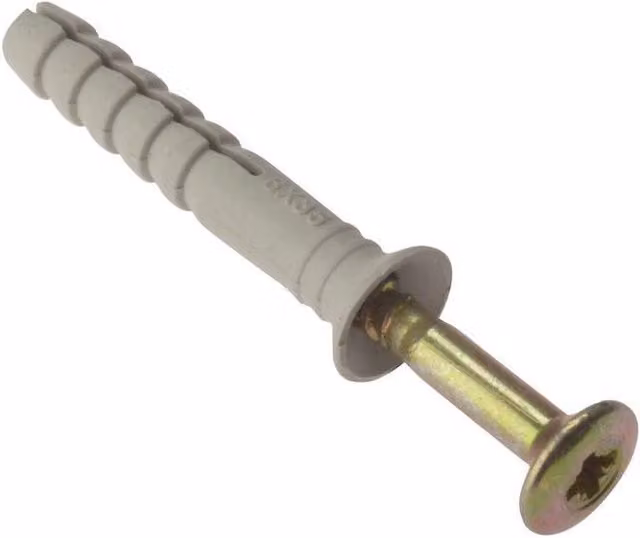 Forgefix Grey Nylon Hammer Fixing and Plug Set, M6 x 40mm, 10 Pack