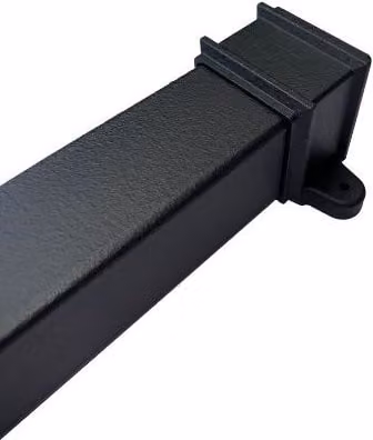 FloPlast Cast Iron Effect Square Downpipe Socketed With Ears, Black, 65mm x 2.5m