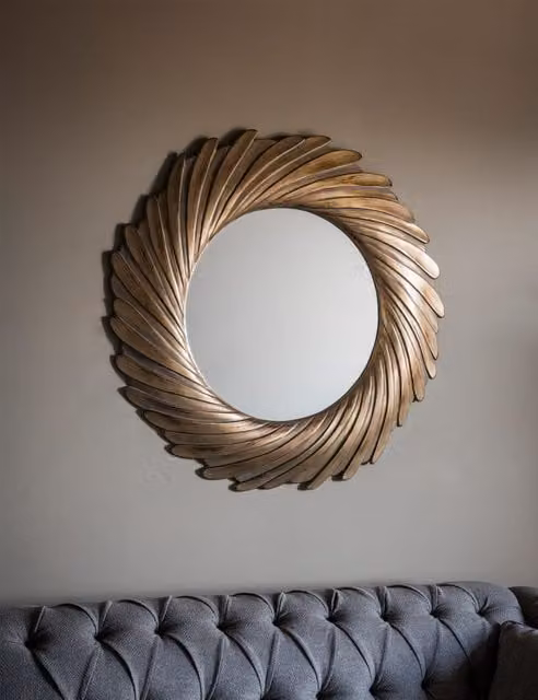 Gallery Direct Lowry Extra Large Round Gold Wall Mirror