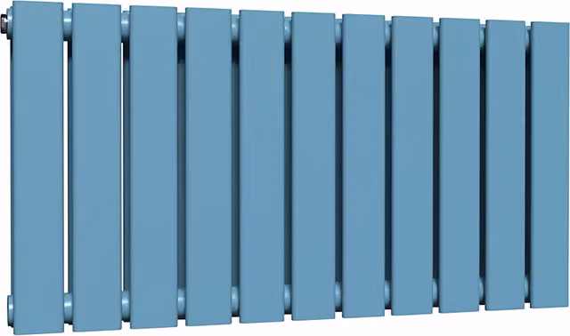 Lux Heat Double Flat Horizontal Steel Radiator in Blue, W: 77 cm, H: 40 cm