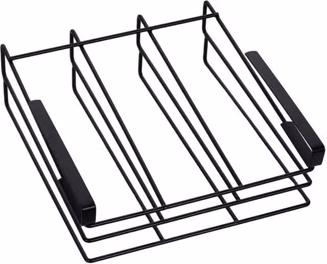 PAWNORA 2 Tier Large Over Cabinet Hanging Rack in Black Metal