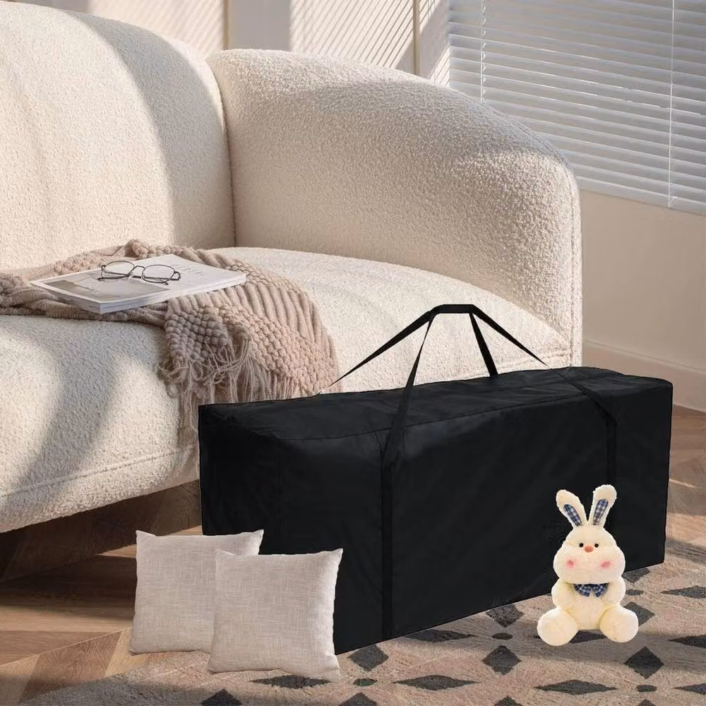KORVIXA Zipped Garden Furniture Cushion Storage Bag in Black, 100 cm – 4