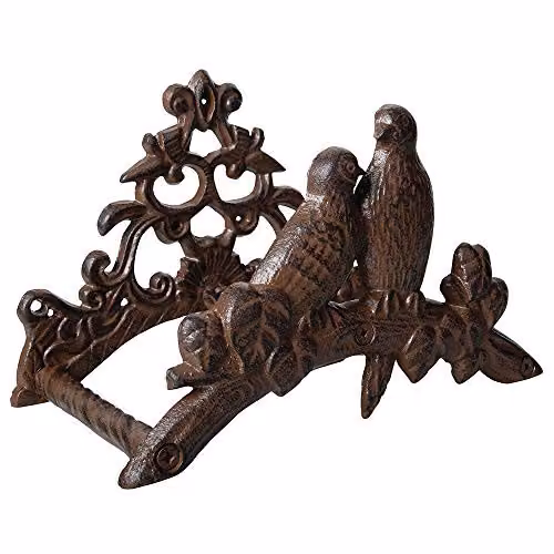 Esschert Design BR14 Bird Silhouette Wall-Mounted Hose Holder, Brown Cast Iron – 2