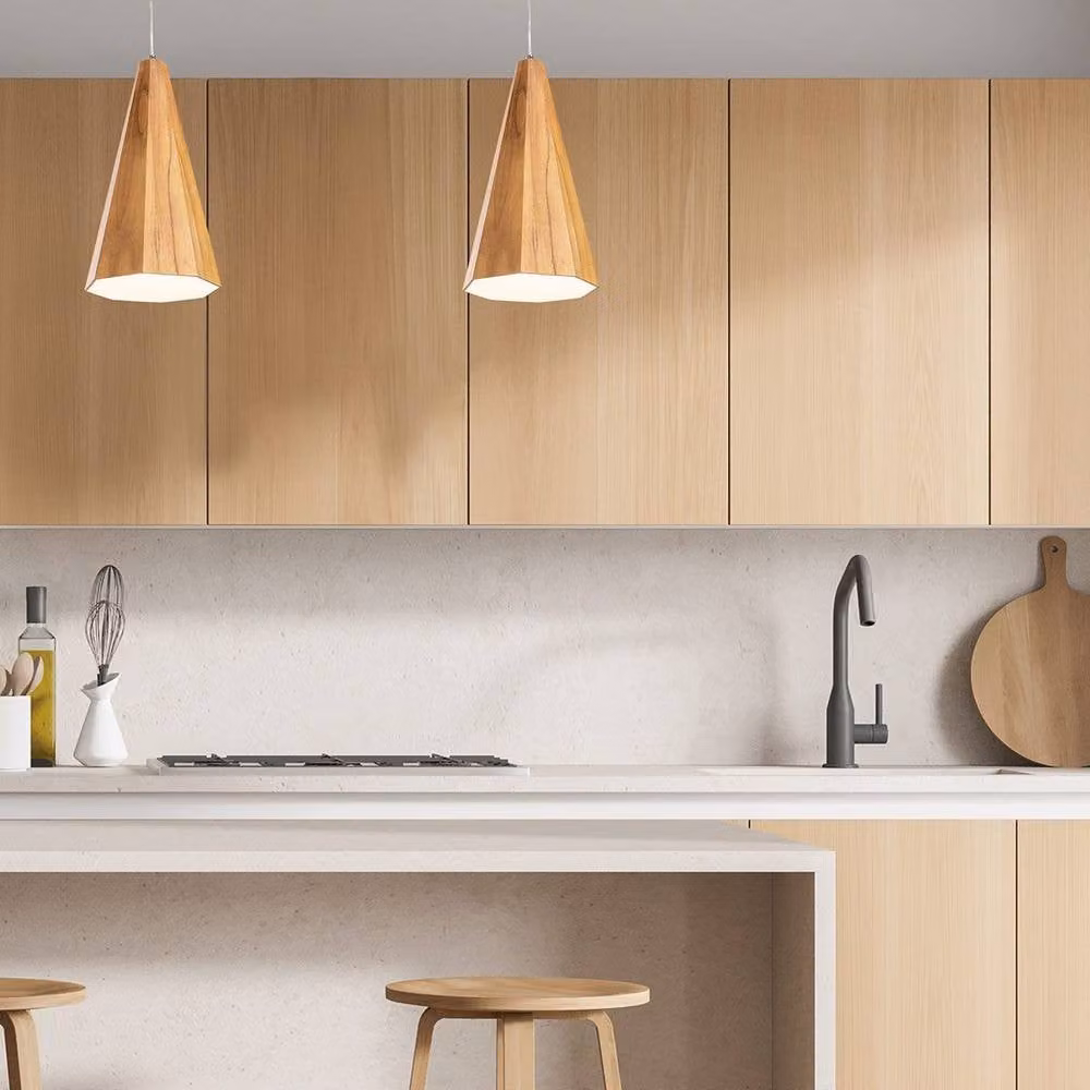 Netlighting Angular Dome Pendant Ceiling Light in Brown Teak Wood – 2