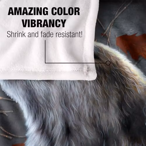 JQ Licensing JLo Howling Wolf Silky Touch Super Soft Fleece Throw Blanket, White, W/D/H: 152 x 127 cm – 3