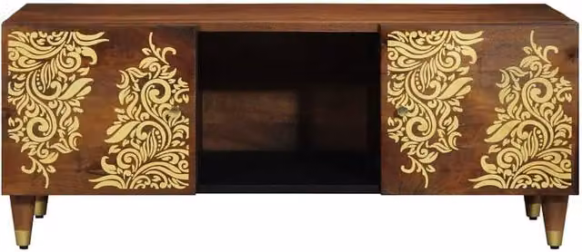Berkfield Home Elegant Mango Wood Coffee Table, Brown, W: 100 cm, D: 54 cm, H: 40 cm