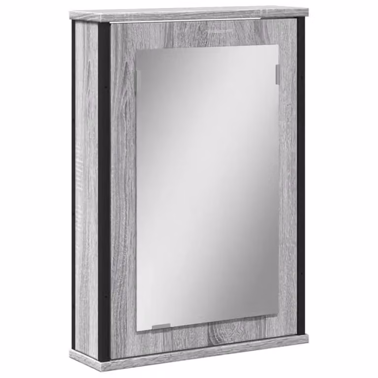 Berkfield Home Grey Sonoma Bathroom Mirror Cabinet, W/D/H: 42 x 12 x 60 cm
