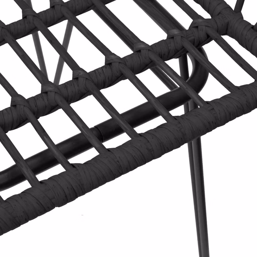 Berkfield Home Set of 2 Black PE Rattan Garden Chairs with Armrests, W/D/H: 56 x 64 x 80 cm – 5