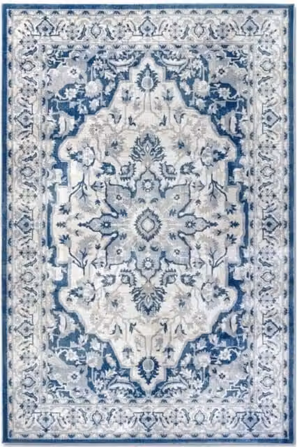Villeroy & Boch 1869 Gabrielle Rug in Blue with Classic Medallion Design, W: 200 cm, D: 280 cm