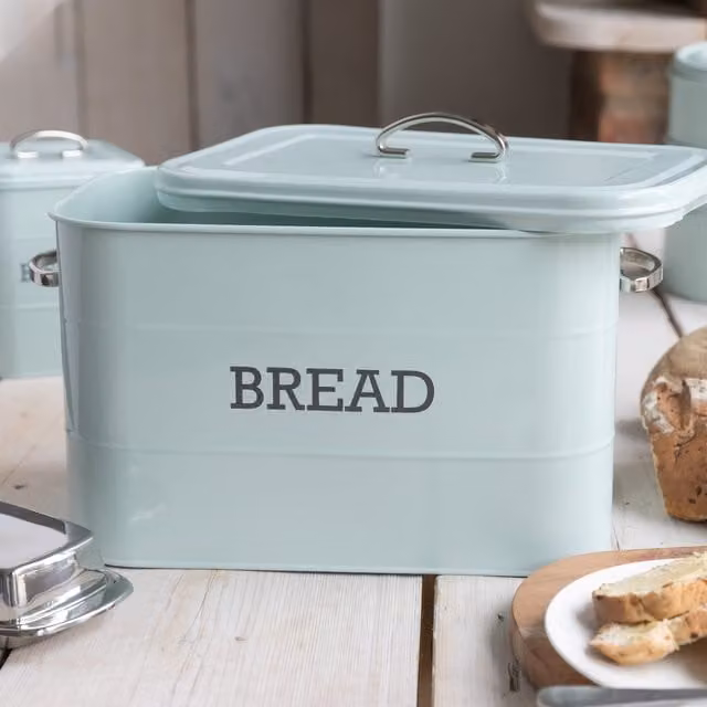 Kitchen Craft Living Nostalgia Vintage Metal Bread Bin in Blue