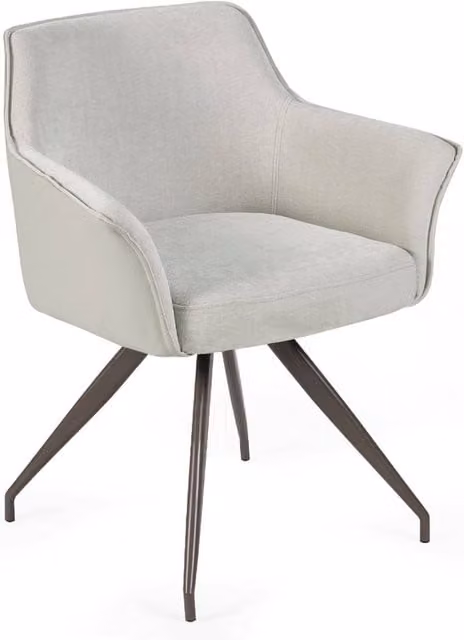 Cheshire Davenport Modern Beige Fabric Dining Chair with Armrests