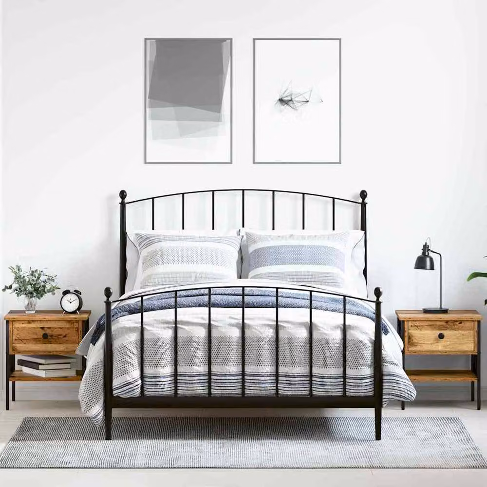 Berkfield Home Modern Bedside Tables, 2 Piece Set in Old Wood Brown, W/D/H: 40 x 42 x 45 cm – 2