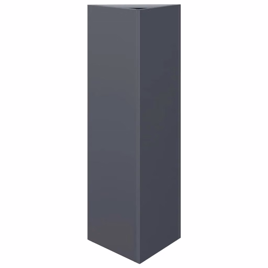 Berkfield Home Garden Triangular Steel Planters, 2 Pack, Anthracite and Black, W/D/H: 30 x 26 x 75 cm – 2