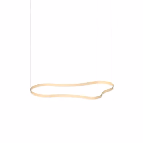 Netlighting Waves 155cm Integrated LED Suspended Pendant Ceiling Light in Gold/Brass, 3000K Warm White – 1
