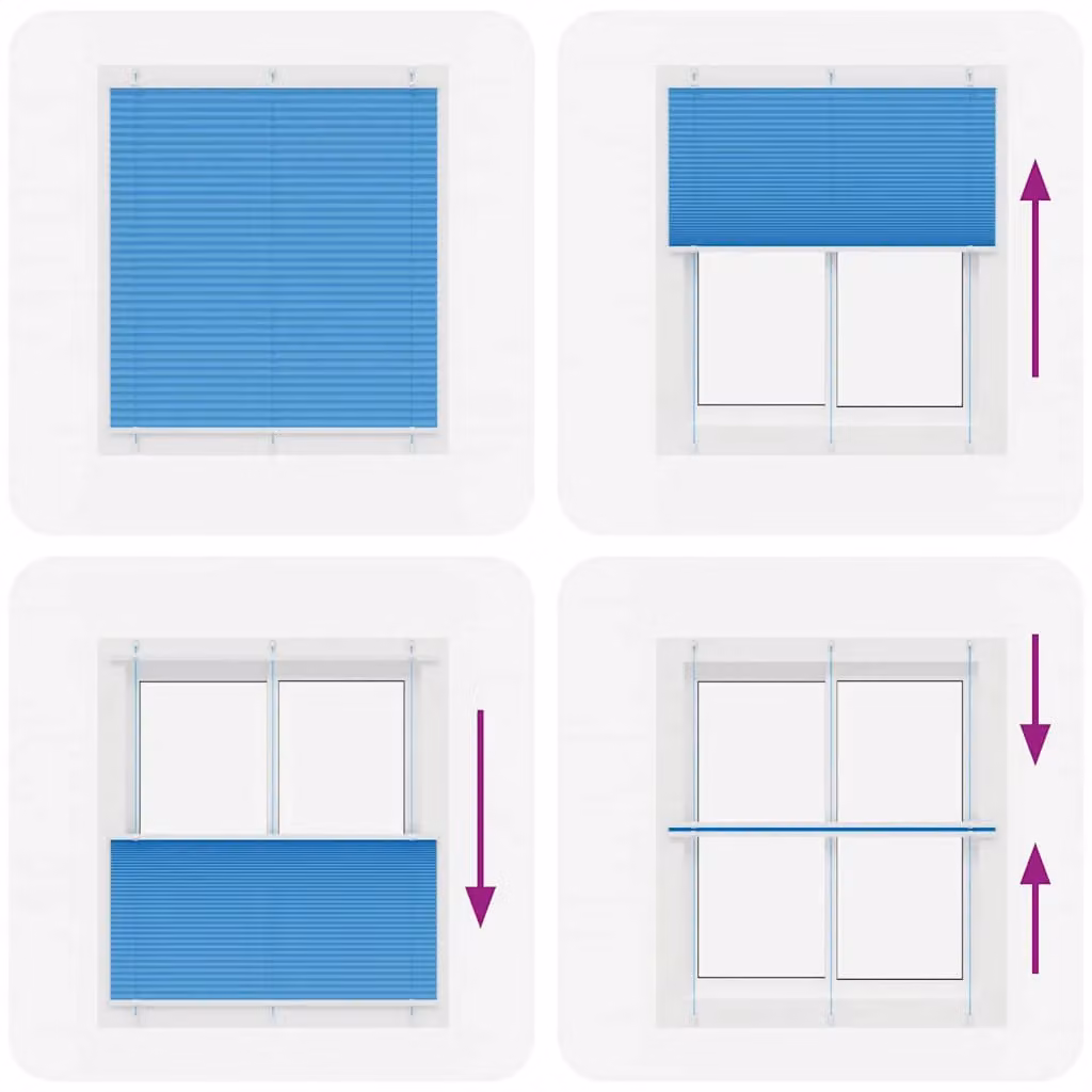 Berkfield Home Blue Single Pleat Polyester Fabric Blind, W: 115 cm, H: 150 cm – 2