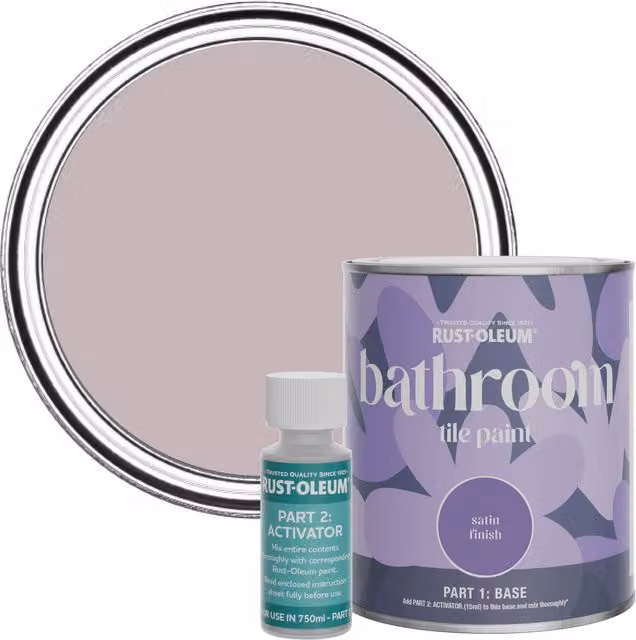 Rust-Oleum Bathroom Tile Paint in Satin Finish, Pink, 750ml