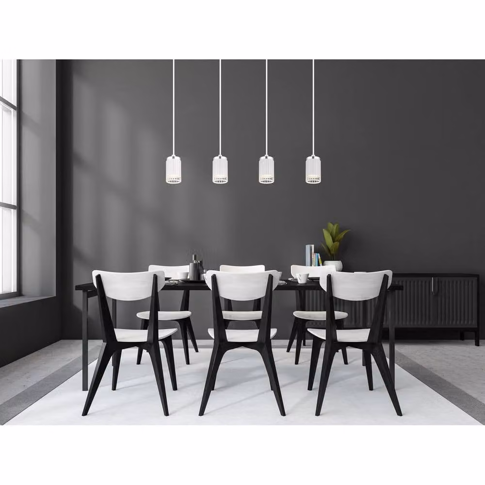 Netlighting Korben Bar Pendant Ceiling Light in Matt White with 4x GU10 Sockets – 2
